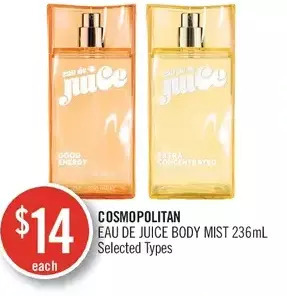 Shoppers Drug Mart Cosmopolitan eau de juice body mist offer