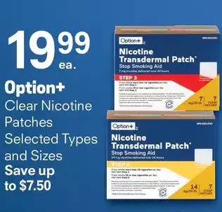 Guardian Pharmacy Option+ clear nicotine patches offer
