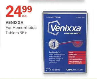 Guardian Pharmacy Venixxa for hemorrhoids tablets offer