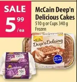 Co-op McCain Deep 'n Delicious Cake 510g or Cups 340g offer