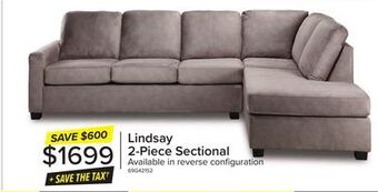 Leon's Lindsay 2 pc. sectional with right facing chaise - beige offer
