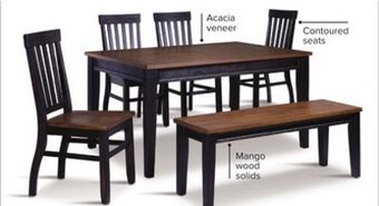Leon's Raven noir 6-piece dining set - ebony, driftwood offer