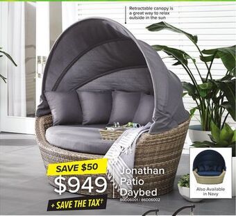 Leon's Jonathan outdoor patio daybed - smokey grey offer