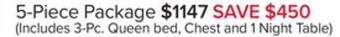 Leon's Amber 5-piece queen bedroom package - grey, black offer