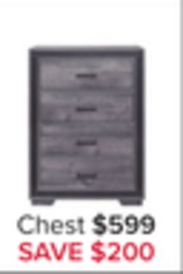 Leon's Orlando 4 drawer chest - grey offer