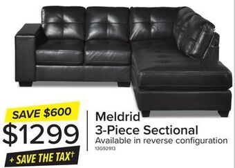 Leon's Meldrid 3 pc. sectional with right facing chaise - grey offer