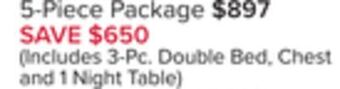 Leon's Sophie 5-piece full bedroom set- weathered grey offer