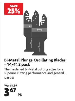 Home Hardware Bi-metal plunge oscillating blades – 1-1/4, 2 pack offer