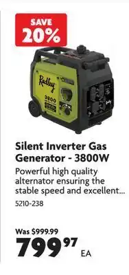 Home Hardware Radley silent inverter gas generator - 3800w offer