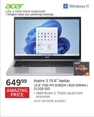 The Source Acer aspire 3 15.6 laptop offer
