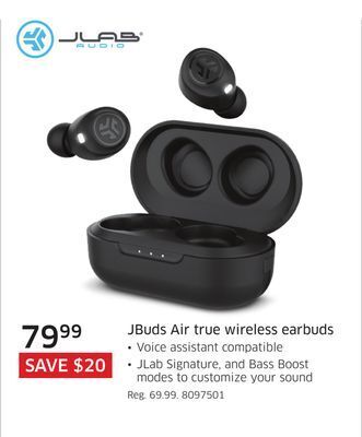 The Source Jlab jbuds air true wireless earbuds offer