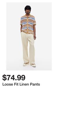 H&M Loose fit linen pants offer