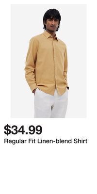 H&M Regular fit linen-blend shirt offer