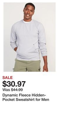 Old Navy Dynamic fleece hidden-pocket sweatshirt for men offer