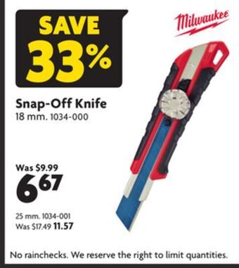 Home Hardware Snap-off knife offer