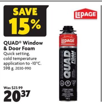 Home Hardware Quad® window & door foam offer