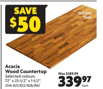 Home Hardware Acacia wood countertop offer