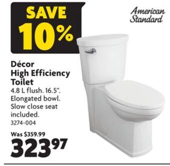 Home Hardware Décor high efficiency toilet offer