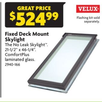 Home Hardware Fixed deck mount skylight offer