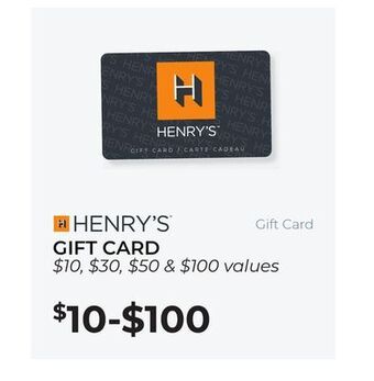 Henry's Gift card offer