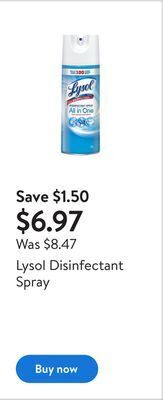 Walmart Lysol disinfectant spray offer