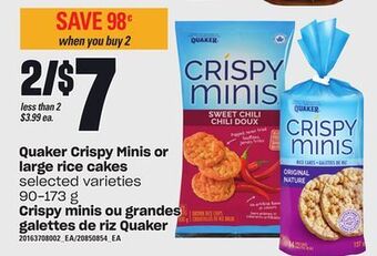 Independent City Market Crispy minis ou grandes galettes de riz quaker, 90-173 g offer