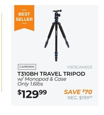 Henry's Cameron t310bh travel tripod w/monopod & case offer