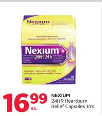 Rexall Nexium 24hr heartburn relief capsules 14' s offer