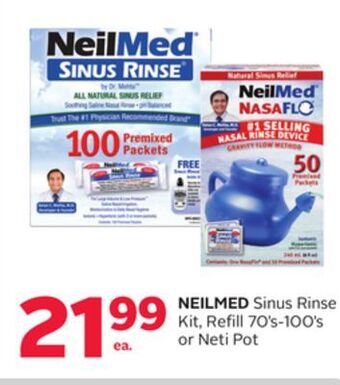 Rexall Neilmed sinus rinse kit, refill 70' s-100' s or neti pot offer