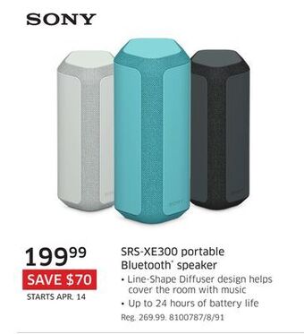 The Source Sony srs-xe300 portable bluetooth® speaker offer