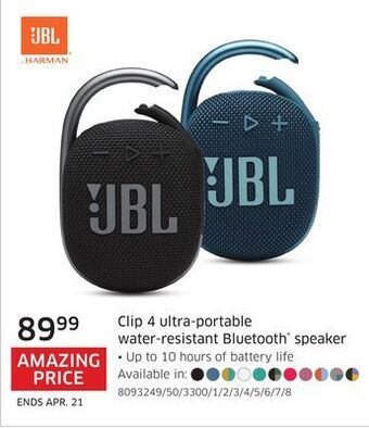 The Source Jbl clip 4 ultra-portable water-resistant bluetooth® speaker offer