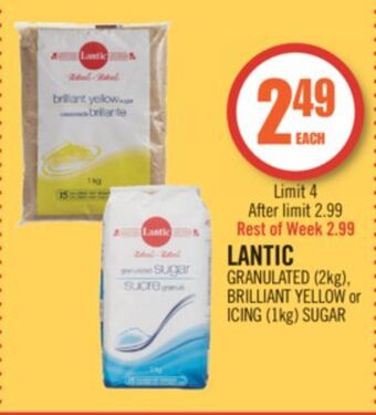 Shoppers Drug Mart Lantic granulated (2kg), brilliant yellow or icing (1kg) sugar offer