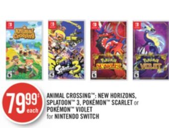Shoppers Drug Mart Animal crossing™: new horizons, splatoon™ 3, pokémon™ scarlet or pokémon™ violet for nintendo switch offer