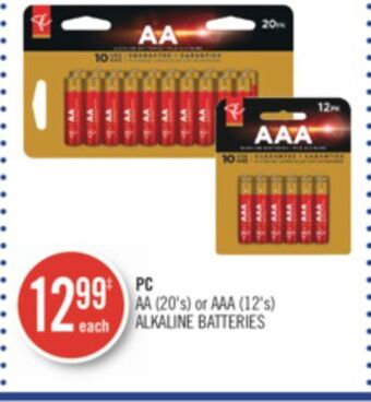 Pc aa (20's) or aaa (12's) alkaline batteries