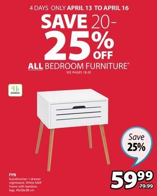 JYSK Fyn 1-drawer nightstand offer