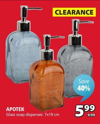 JYSK Apotek glass soap dispenser offer