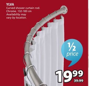 JYSK Ylva curved shower curtain rod offer