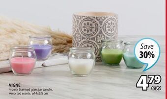 JYSK Vigne 4-pack scented glass jar candle offer