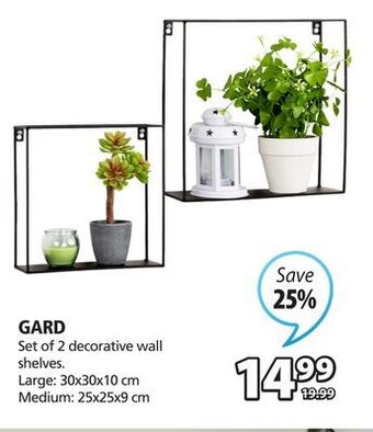 JYSK Gard set of 2 decorative wall shelves offer