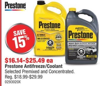 PartSource Prestone antifreeze/coolant offer