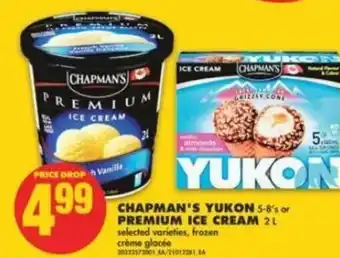 No Frills Chapman's Yukon 5-8's or Premium Ice Cream 2L offer