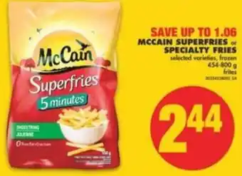 No Frills McCain superfries or specialty fries 454-800g offer