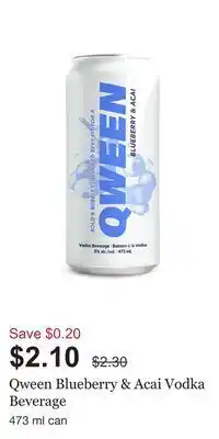 LCBO Qween blueberry & acai vodka beverage offer