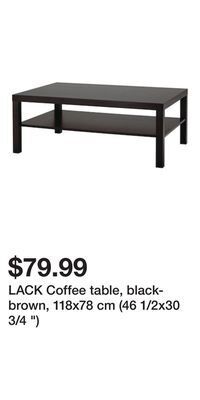 IKEA Lack coffee table, black-brown, 118x78 cm (46 1/2x30 3/4 ) offer