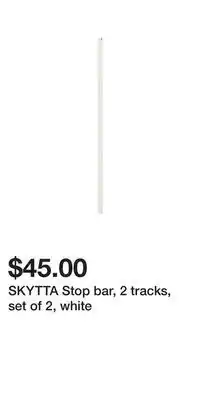 IKEA Skytta stop bar, 2 tracks, set of 2, white offer