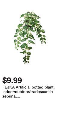 IKEA Fejka artificial potted plant, indoor/outdoor/tradescantia zebrina, 12 cm (4 ¾ ) offer