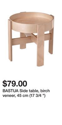 IKEA Bastua side table, birch veneer, 45 cm (17 3/4 ) offer