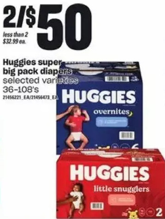 Loblaws Huggies super big pack diapers offer