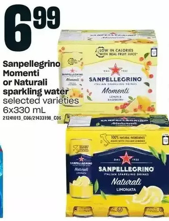 Independent Grocer Sanpellegrino momenti or naturali sparkling water offer