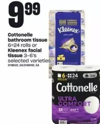 Loblaws Cottonelle bathroom tissue or kleenex facial tissue offer
